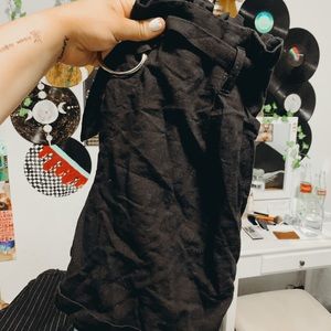 black paper bag shorts